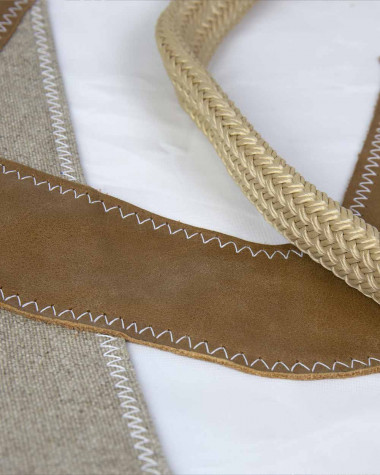 Travel Bag Carla - Linen and leather