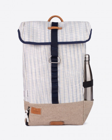 Dinghy backpack burby - linen and leather
