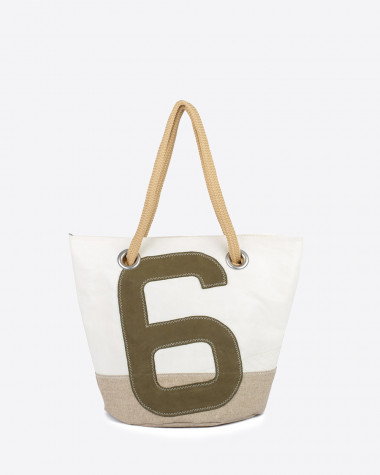 Hand bag Sandy - Linen and leather