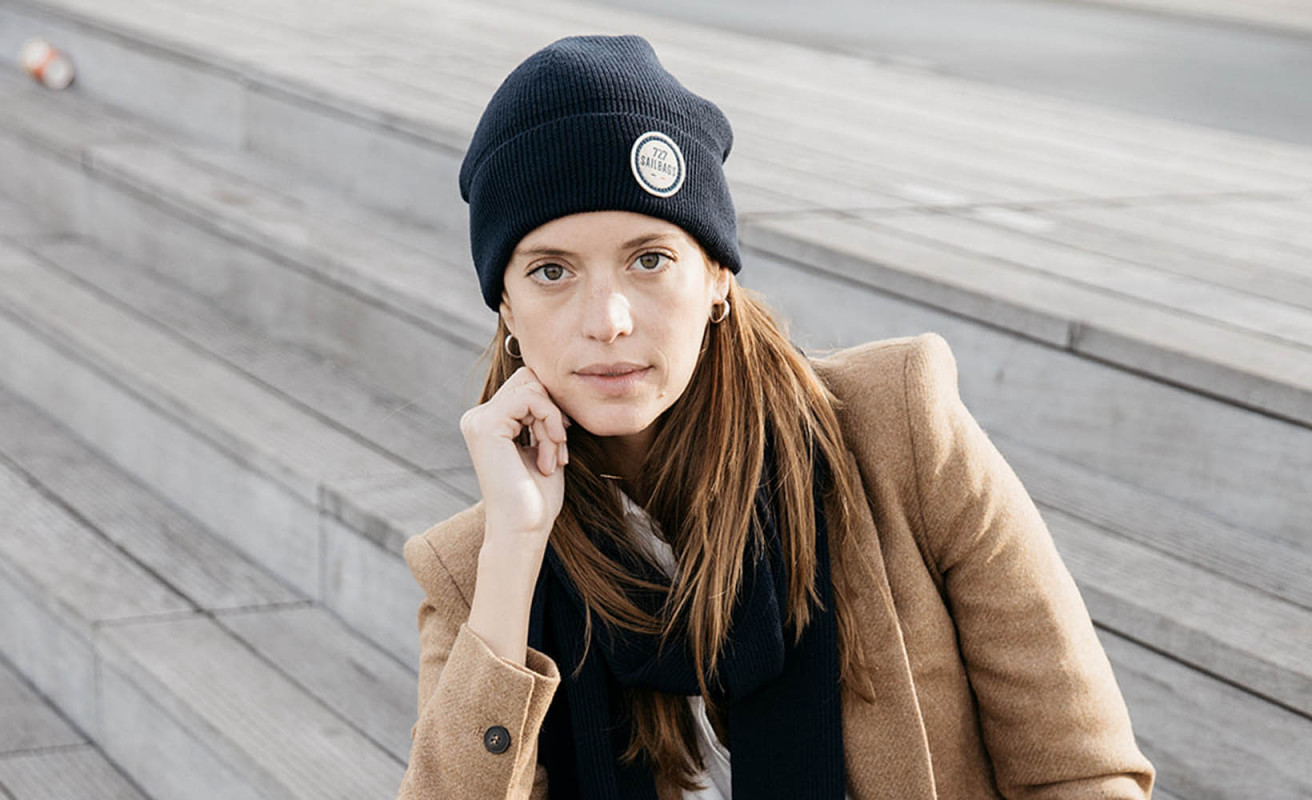 Bonnet en laine Marine - Mixte