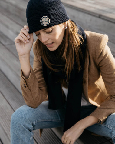 Bonnet en laine Marine - Mixte