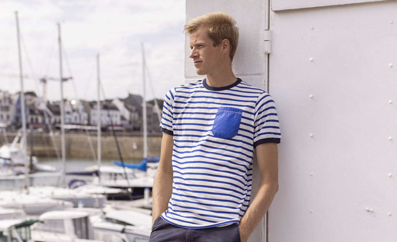 "Armor Lux x 727 Sailbags" Man breton striped shirt