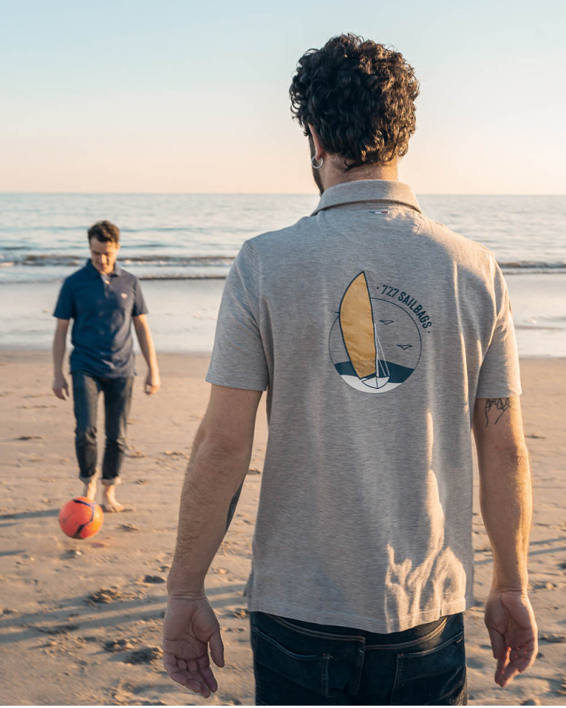 Herren-Poloshirt Segelboot