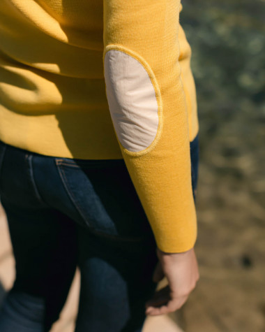 Pull marin en laine mérinos Femme Jaune