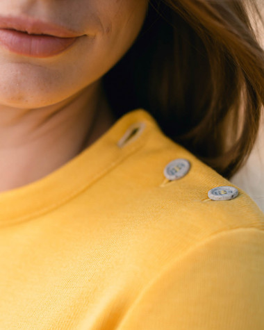Pull marin en laine mérinos Femme Jaune