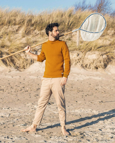 Pull marin Homme en laine Terracotta