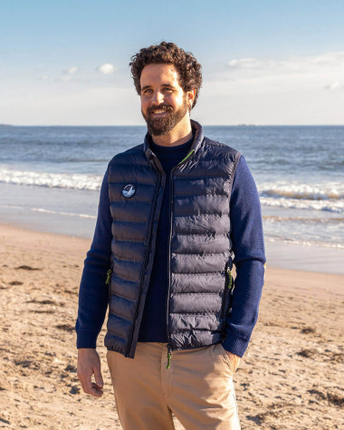 Doudoune homme sans manches Light · Bleu marine recyclé