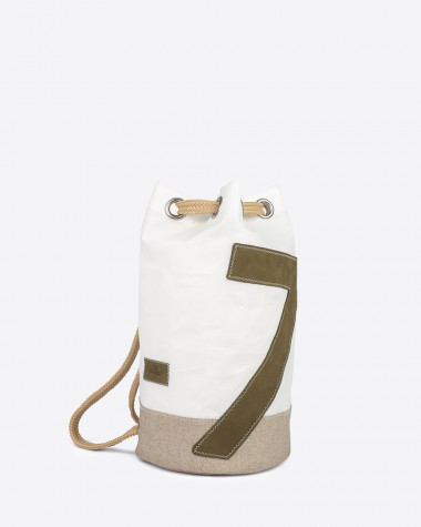 Sac matelot Jack Lin et cuir kaki