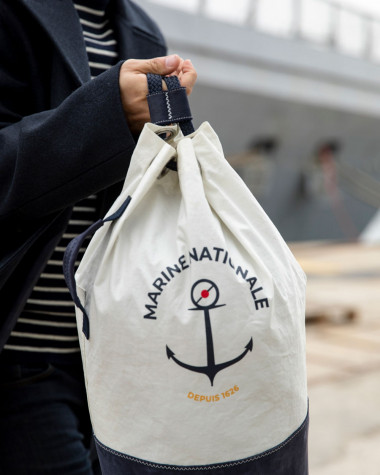 Sac Matelot Marine nationale cuir · Navy recyclé