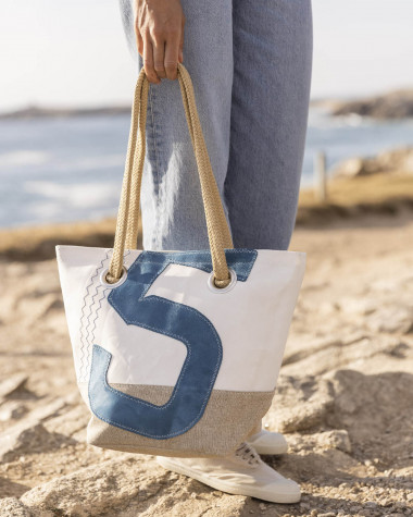 Sac à main Légende - lin et cuir suède
