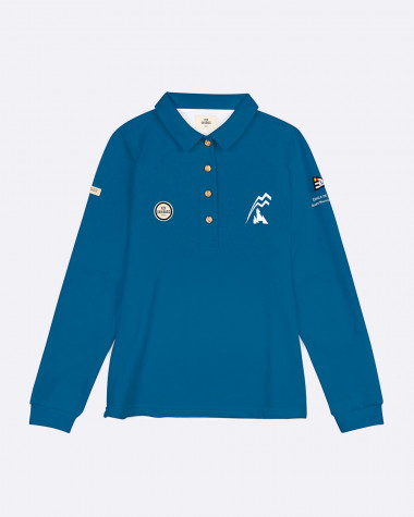 Women's long sleeved polo Bol d'Or Mirabaud 2021 Blue