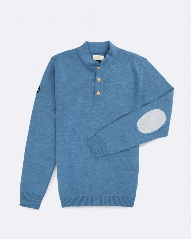 Herrenpullover · Blau meliert