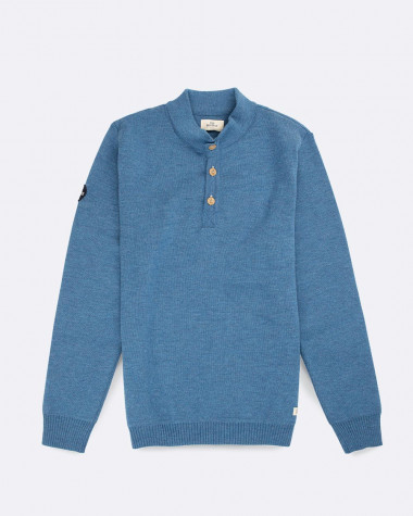 Herrenpullover · Blau meliert