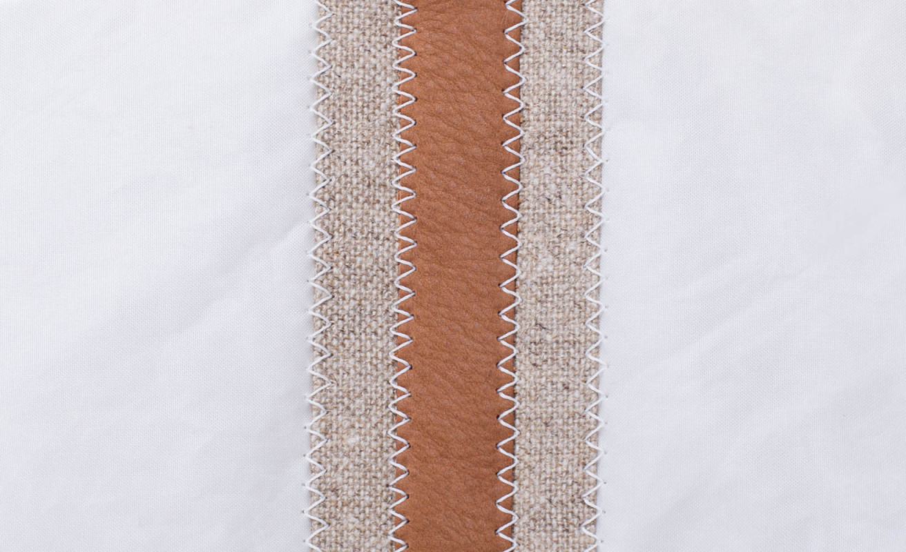 Pochette make-up · Lin et cuir