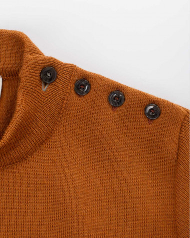 Maritimer Herrenpullover reiner Wolle · Terrakotta