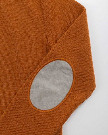 Maritimer Herrenpullover reiner Wolle · Terrakotta
