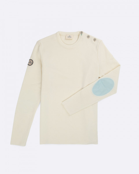 Pull marin Femme · Laine mérinos Ivoire