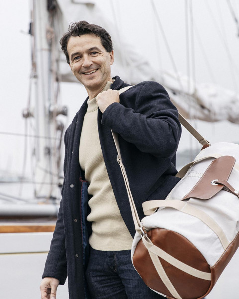 Duffel Bag Onshore · Linen and leather