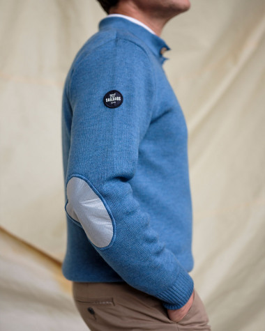 Herrenpullover · Blau gesprenkelt