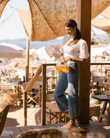 Clutch bag Esterel - Yellow Leather