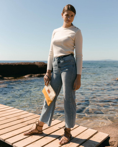 Clutch bag Esterel - Yellow Leather