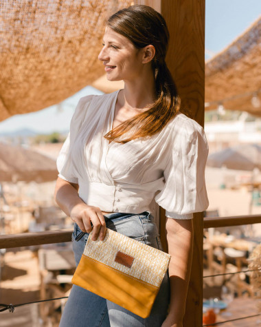 Pochette dragonne Esterel - Cuir Ocre Jaune
