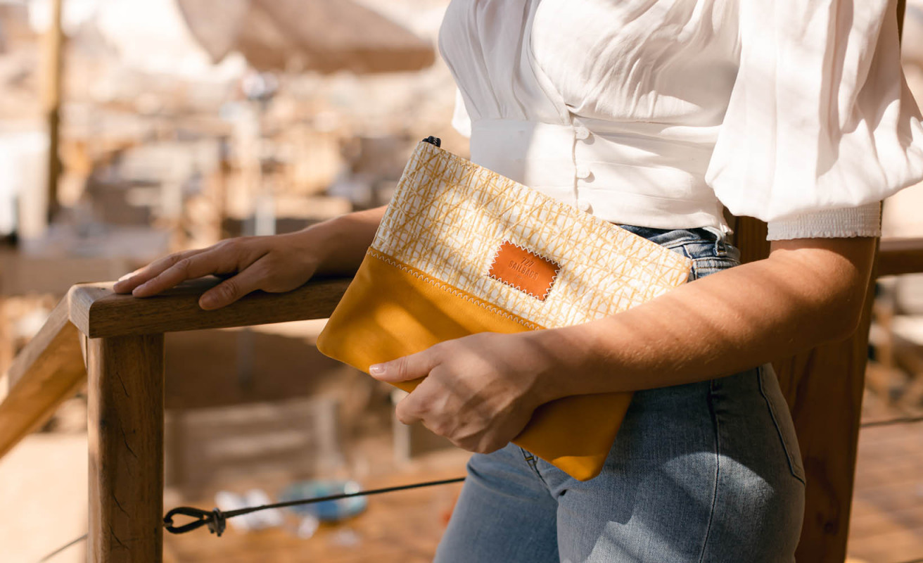 Clutch bag Esterel - Yellow Leather