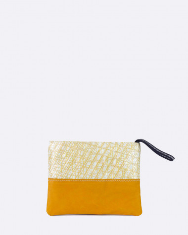 Pochette dragonne Esterel - Cuir Ocre Jaune