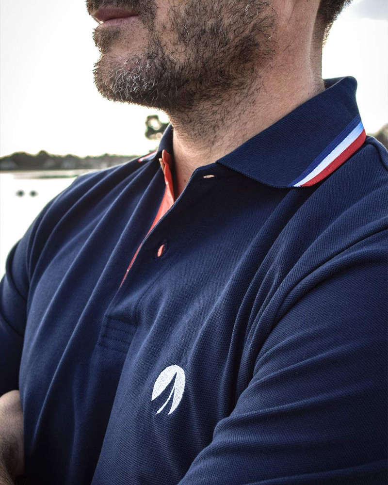 Herren-Poloshirt marineblau · French Touch 