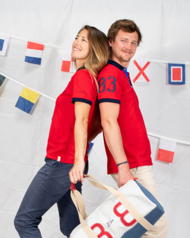 Herren-Poloshirt kurzärmel rot · Bol d'Or Mirabaud 2022