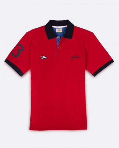 Herren-Poloshirt kurzärmel rot · Bol d'Or Mirabaud 2022