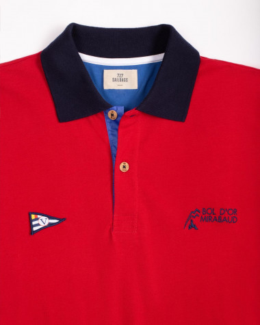 Men's short sleeved polo Bol d'Or Mirabaud 2022 Red