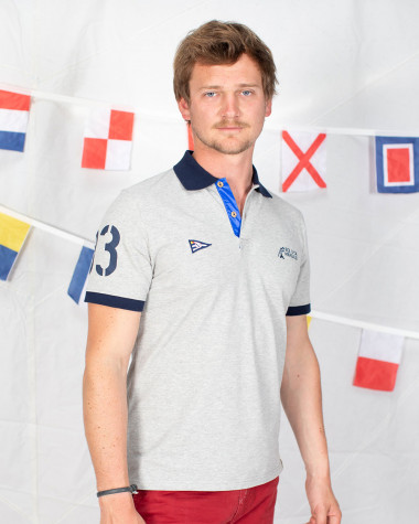 Herren-Poloshirt kurzärmel grau · Bol d'Or Mirabaud 2022