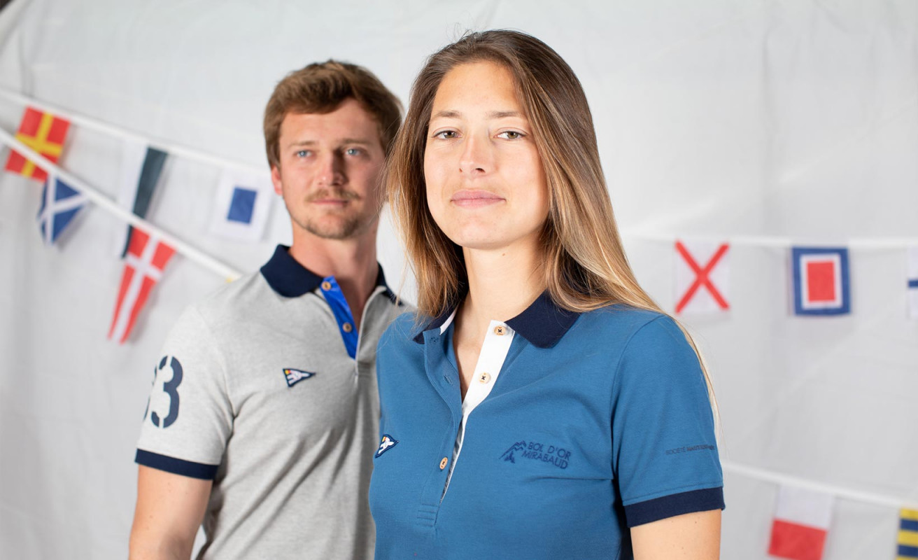 Herren-Poloshirt kurzärmel grau · Bol d'Or Mirabaud 2022