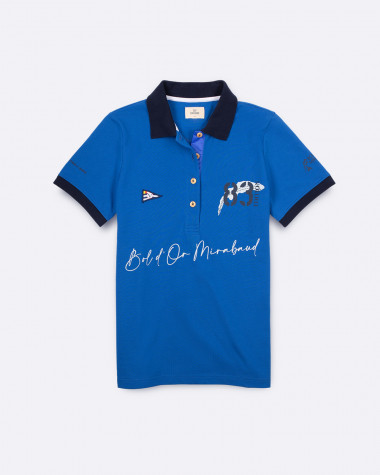 Women's short sleeved polo Bol d'Or Mirabaud 2021 Blue 