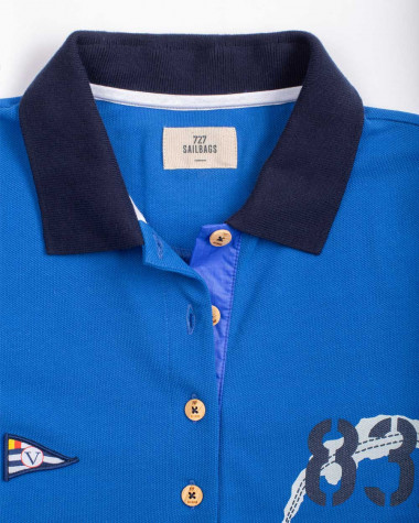 Women's short sleeved polo Bol d'Or Mirabaud 2021 Blue