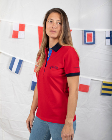 Women's short sleeved polo Bol d'Or Mirabaud 2022 Red