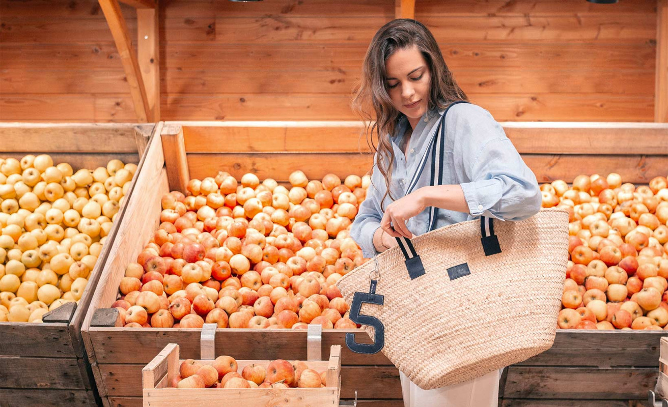 Woven basket Penelope Blue