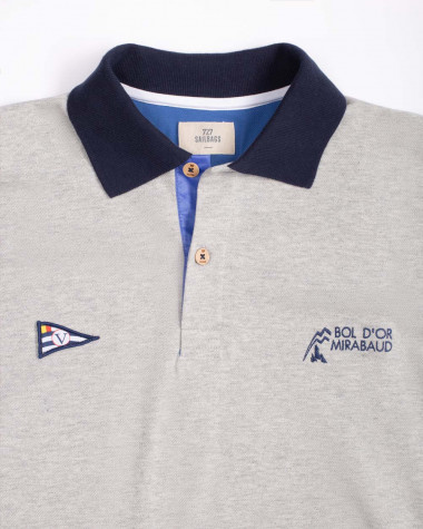 Men's short sleeved polo Grey · Bol d'Or Mirabaud 2022