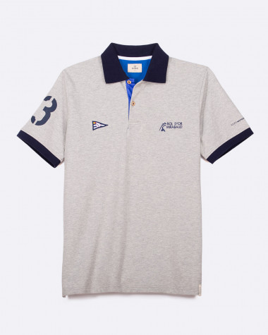 Men's short sleeved polo Grey · Bol d'Or Mirabaud 2022