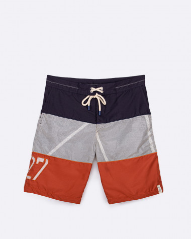Short de Bain Bleu & Brique