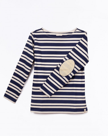 Gestreiftes Damen-T-Shirt, 3/4 Ärmel