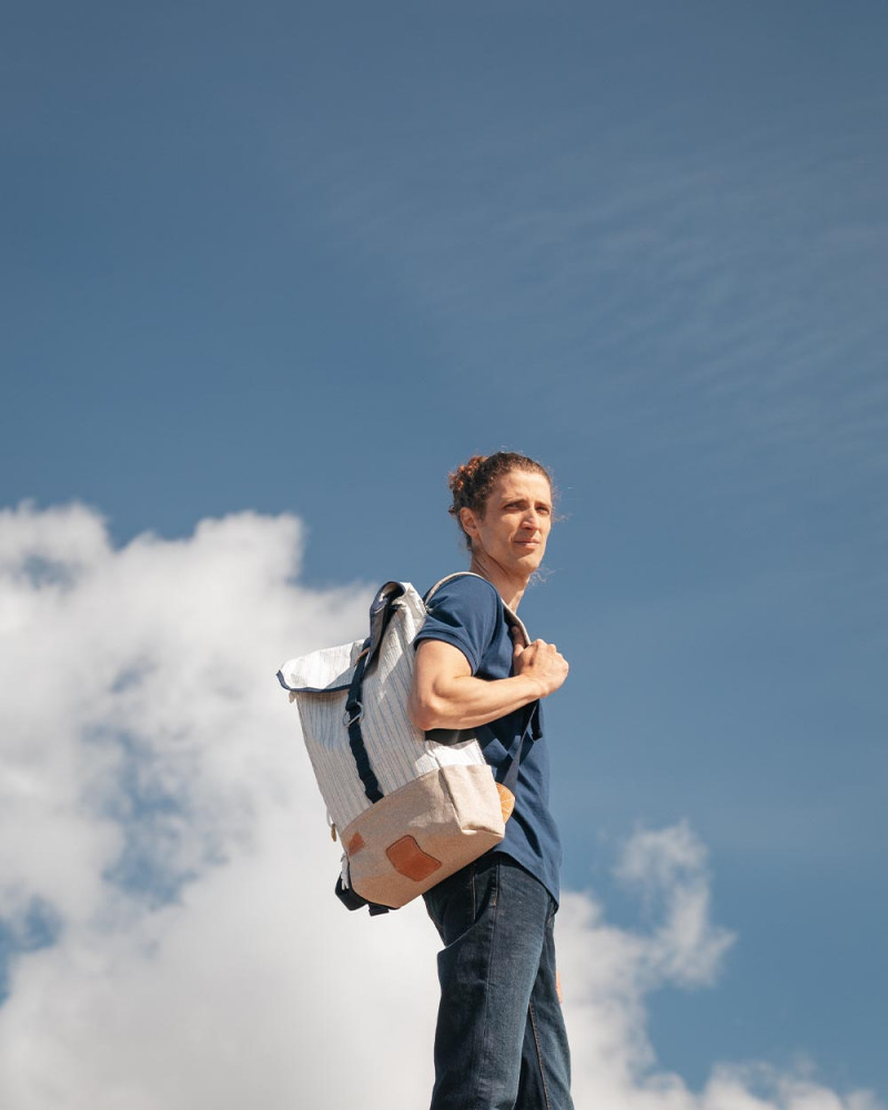 Rucksack Dinghy · Leinen und leder