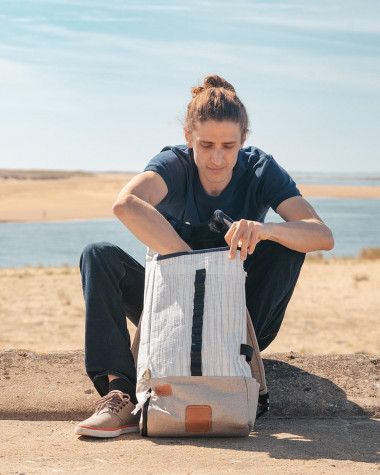 Rucksack Dinghy · Leinen und leder