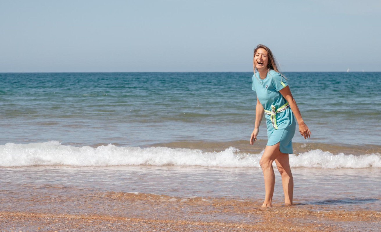 Kleid Littoral · Türkis blau 