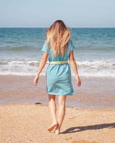 Kleid Littoral · Türkis blau 