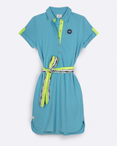 Maritime polo dress · AQUA