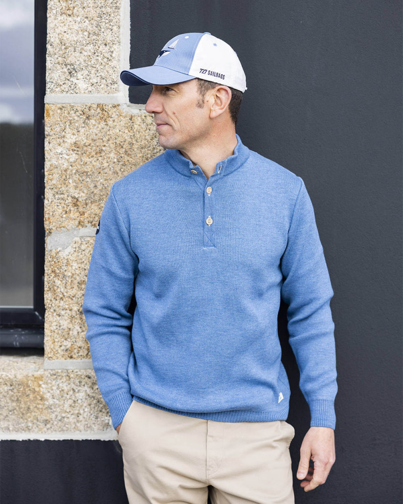 Herrenpullover · Blau meliert