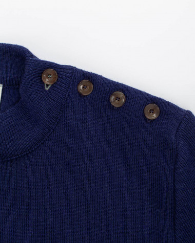 Maritimer Herrenpullover reiner Wolle · Marineblau