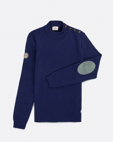 Maritimer Herrenpullover reiner Wolle · Navy